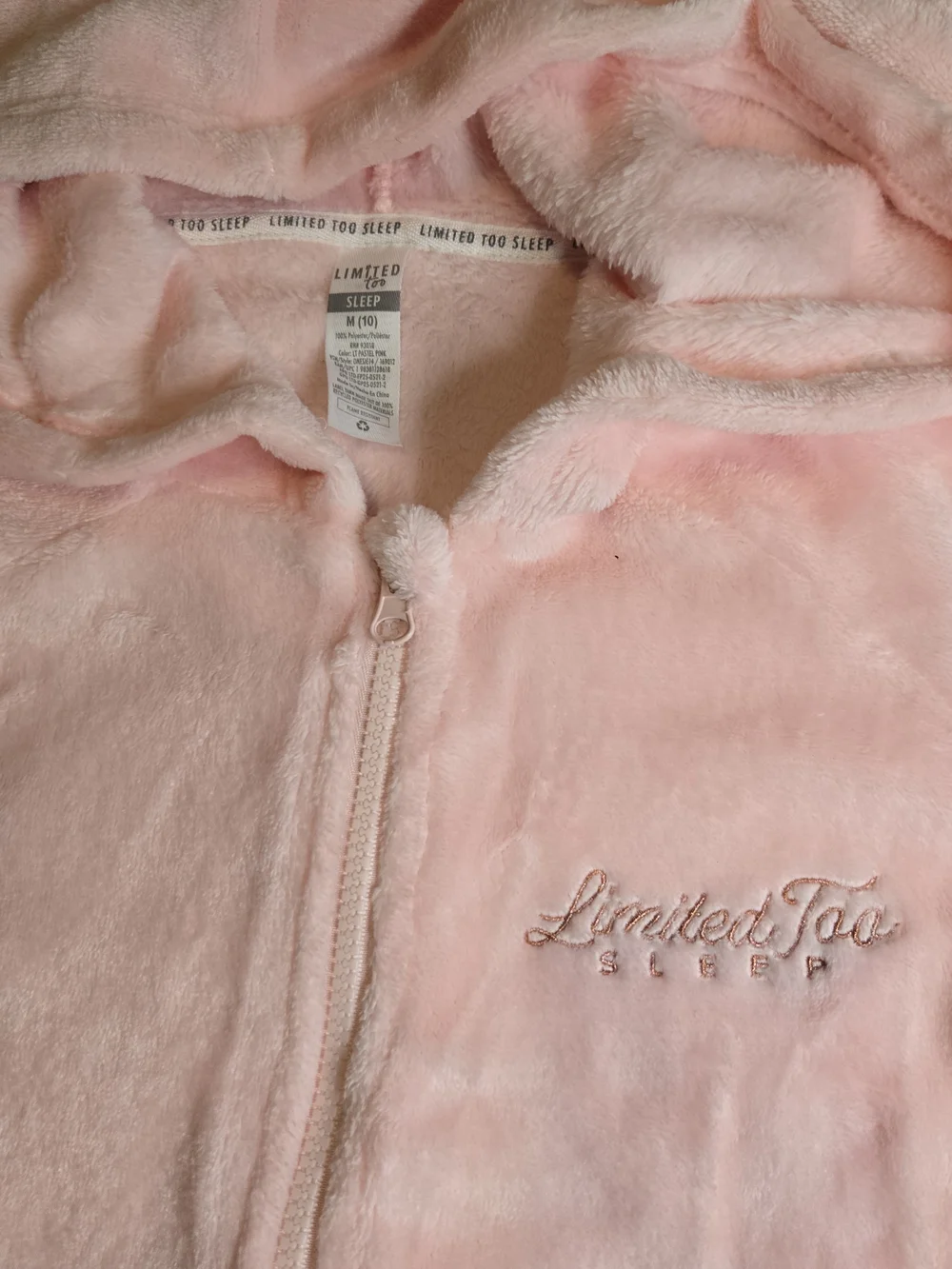 Limited Too Sleep Bunny Onesie Girls Med 10 Pink Halloween Costume New with Tags